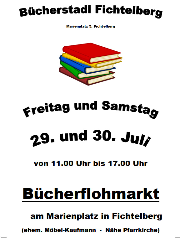 Bücherflohmarkt am Marienplatz in Fichtelberg